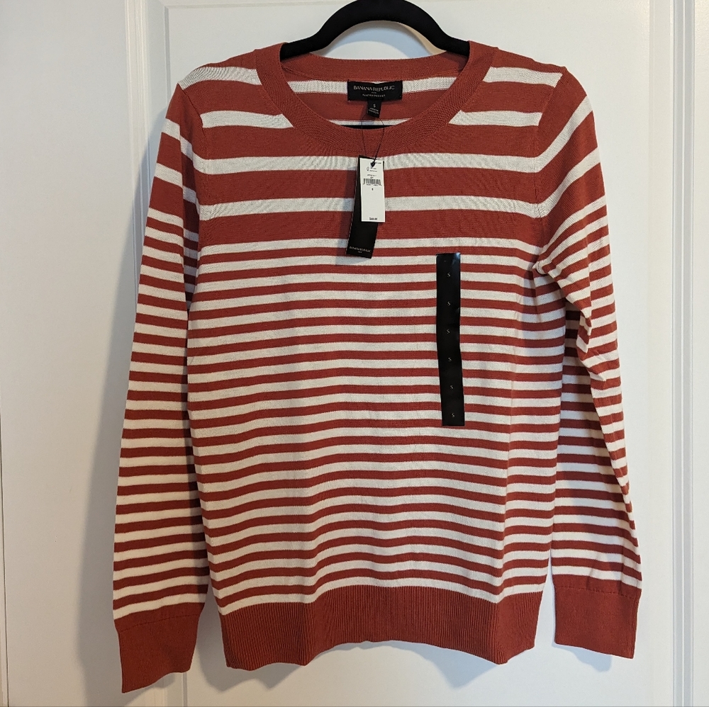 Banana Republic orange and white striped sweater